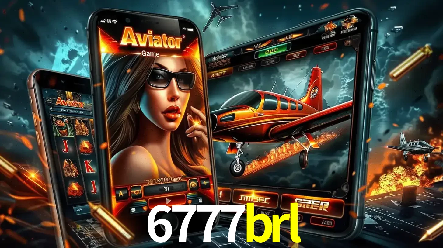 O popular jogo de apostas Aviator exibido em vários celulares e tablets, mostrando a interface emocionante e a ação de voo disponíveis para jogar agora no 6777brl.